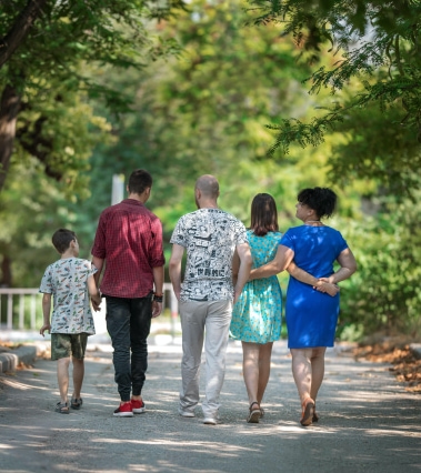 group of people holding hands